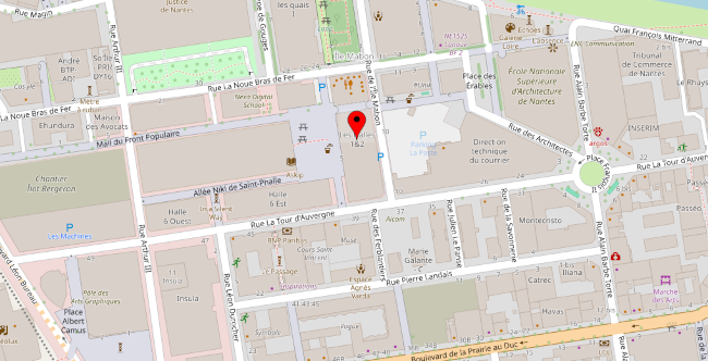 Carte pour accéder à l'adresse 5 allée Frida Kahlo 44200 Nantes